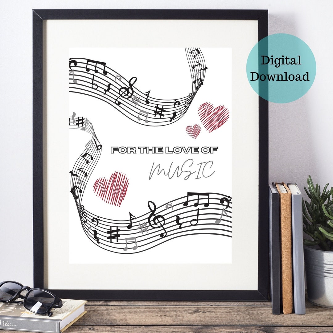 Music Quote Printable Wall Art for Musicians, Music Lover Wall Art