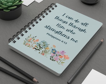 Custom Bible Verse Spiral Notebook: Personalized Christian Journal