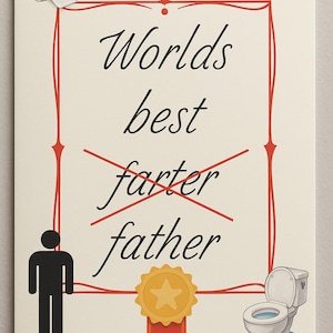 'S Werelds beste Farter Father-kaart | Grappig vaderdagcadeau voor papa | Directe download afdrukbare | Rude grap grap | Vintage retrohumor, png