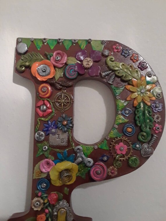 Monogram Steampunk Letter P Steampunk Garden Etsy