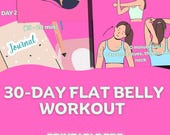 30 Day Home Workout Plan for Flat Belly - No Equipment - Beginner Friendly - Motivational Printable PDF