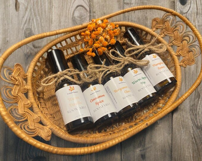 Featured listing image: Autumn/Winter Room Mists - sold individually/set - leak proof bottle - gift set available - warming fragrances for cooler months!