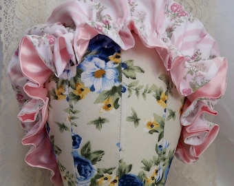 Ręcznie robiony czepek na włosy w stylu shabby chic: kwiatowy, vintage'owy czepek, autorstwa AngelArchiveHandmade