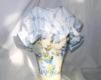 Ręcznie robiony czepek na włosy: Shabby Chic Vintage Inspired Pink Floral, kokarda Cottagecore, AngelArchiveHandmade