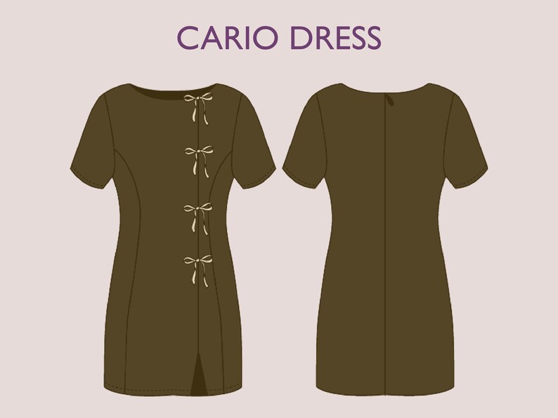 CARIO Dress - Short dress| Korean dress | Women dress pattern| Stylish| one piece | Fancy| birthday wedding sewing pattern pdf