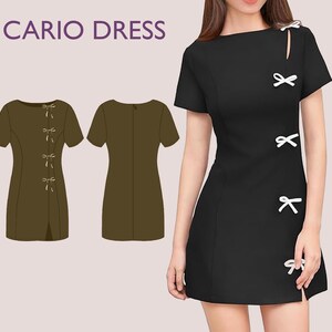 CARIO Dress - Short dress| Korean dress | Women dress pattern| Stylish| one piece | Fancy| birthday wedding sewing pattern pdf