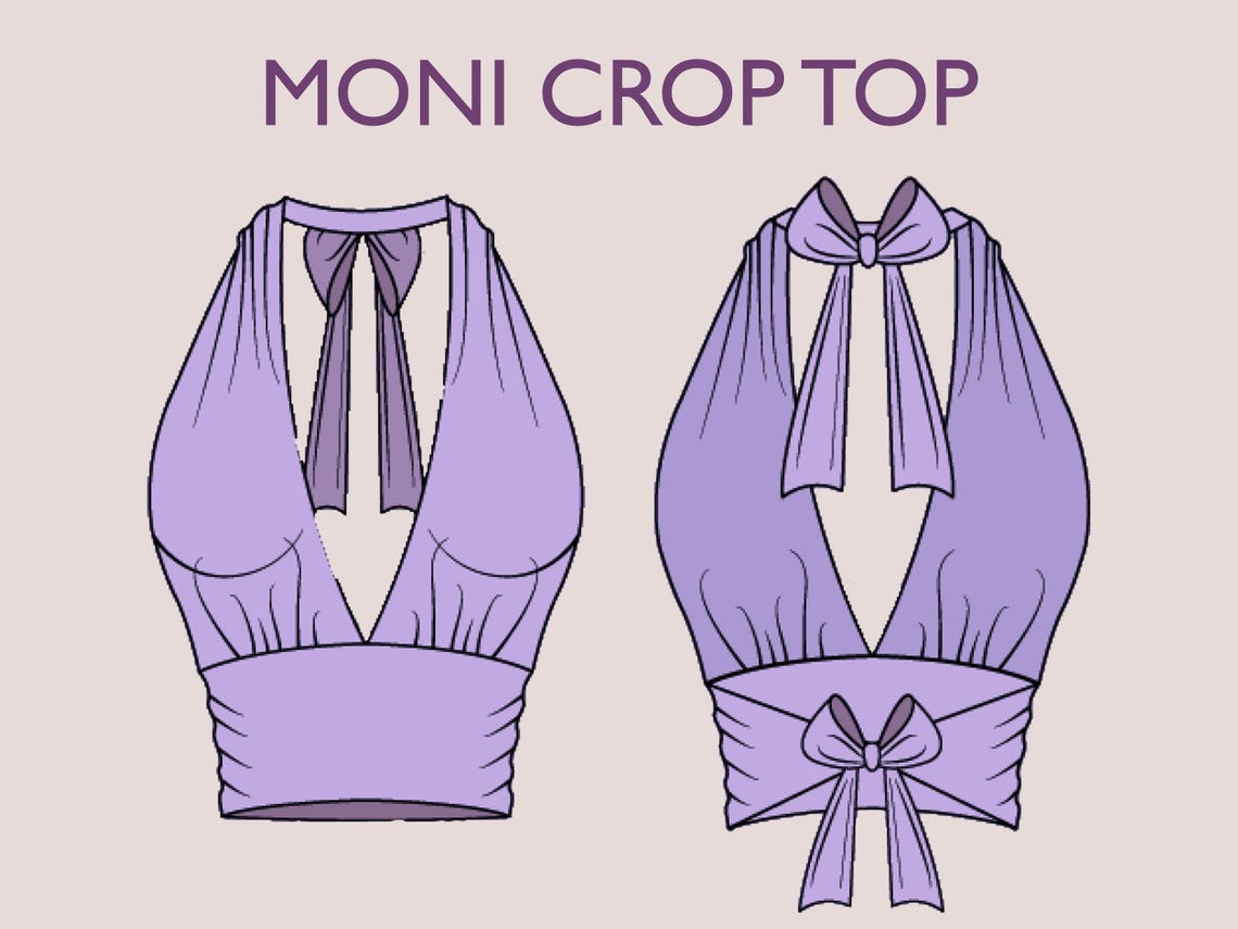 MONI Crop Top - Bustier Crop Top | Halter Top Pattern | Sleeveless ...