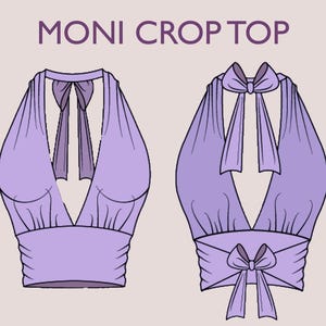 MONI Crop Top - Bustier Crop Top | Halter Top Pattern | Sleeveless ...