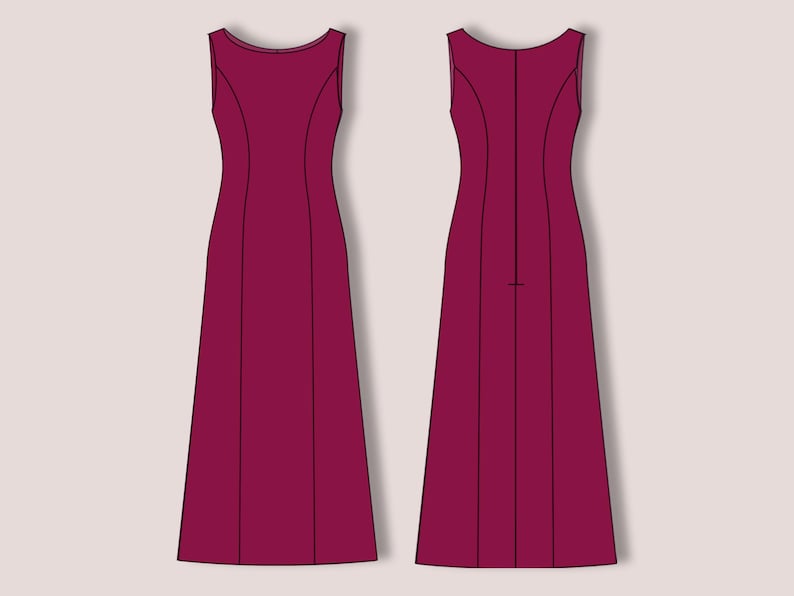 A-line Dress Sewing Pattern PDF, Long Vintage Style XS–3XL, Formal ...