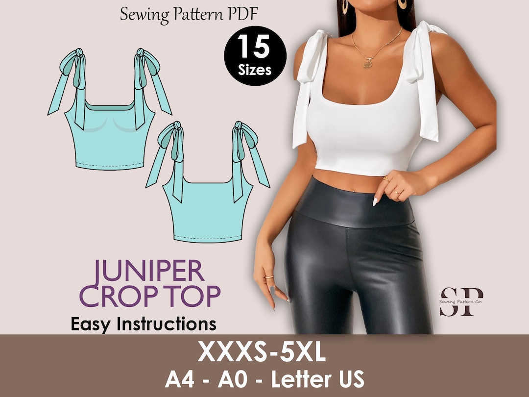 JUNIPER Crop Top - Shoulder Strap Tie Top, Bow Straps, Short Summer ...