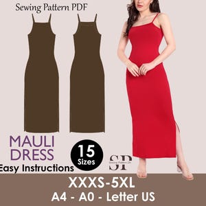 MOULI Dress -Slit dress pattern| Long dress sleeveless| slim dress | easy beginner women dress Top sewing pattern PDF