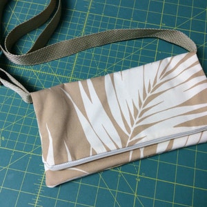 Crossbody bag, contemporary Hawaiian fabric