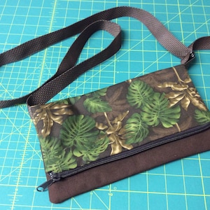 Crossbody bag, contemporary Hawaiian fabric