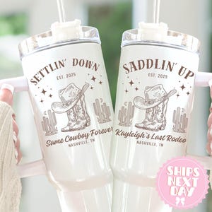 Tumbler Last Rodeo Bachelorette Party Custom Bridal Party Gift Tumbler Bridal Shower Nashville Bach Travel Mugs Western Bachelorette Trip
