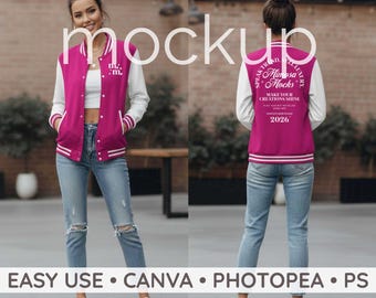 Kurtka typu Mock Up Varsity Jacket na modelu AWDIS JH043