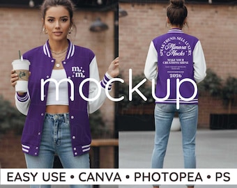 Kurtka Letterman Mockup Unisex Heavyweight Jacket AWDIS JH043