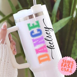 Dance Tumbler Custom Name Dancer Gift for Dance Audition Tumbler with Handle Mug Dancer Name