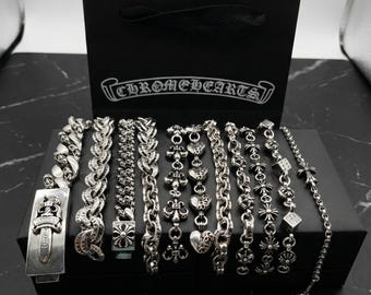 Sterling Silber Gothic Kreuz Armband - Punk Kettenschmuck