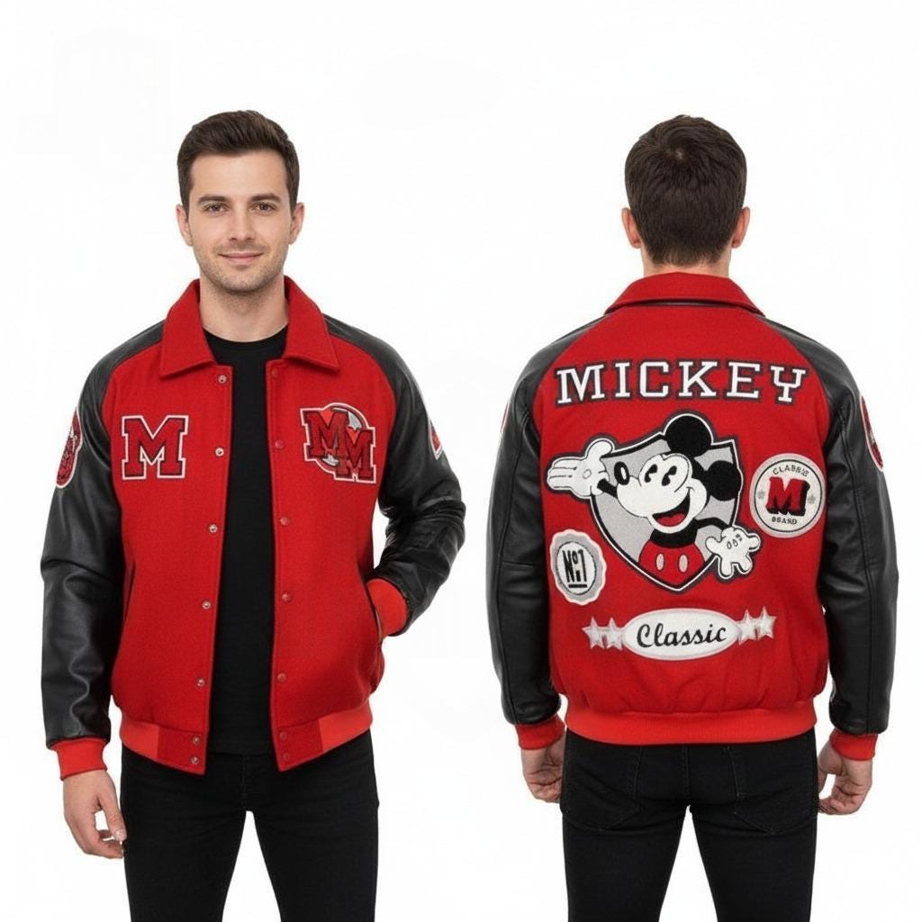 Mickey mouse leather jacket - Etsy 日本