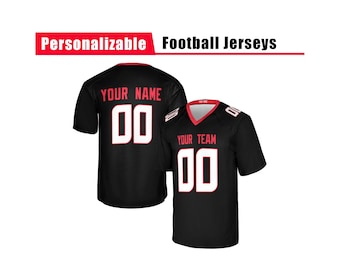 Camiseta de fútbol personalizada, modelo 02, negra: nombre y número personalizados.
