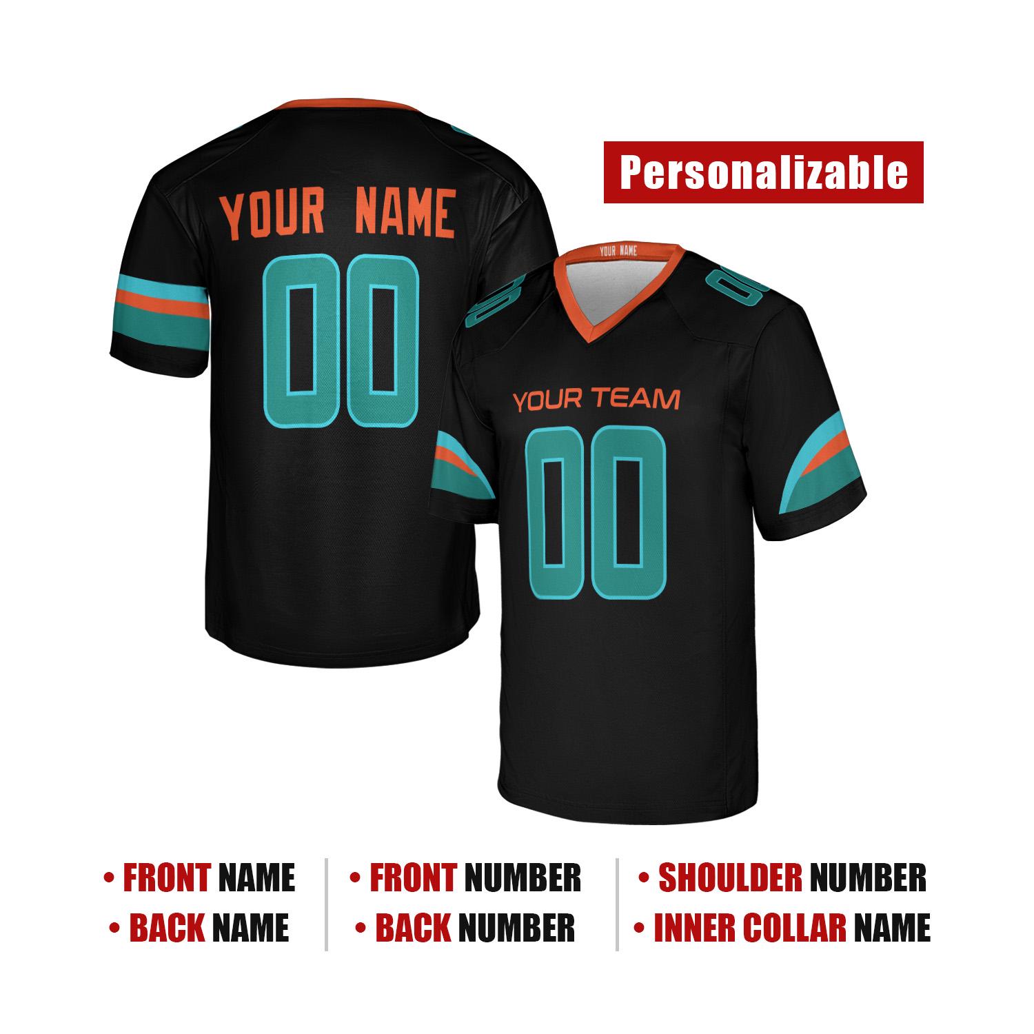 Discover Custom Miami Dolphins 2025 Rivalries Collection Football Jersey, Black, Adult Sizes
