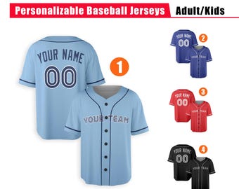 Uniforme de béisbol personalizado (bebé-adulto) – Serie 10 – Camiseta con nombre y número personalizados
