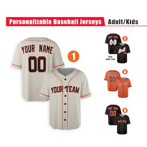 Custom San Francisco Giants Jersey - Piping Options - Infant, Toddler, Youth, Adult