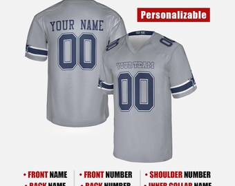 Camiseta de fútbol americano de los Dallas Cowboys personalizada para niños y adultos – Camiseta con nombre y número personalizados