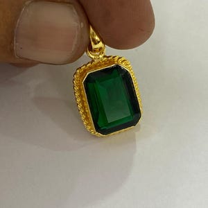 Emerald Green Pear Pendant: Sterling Silver Halo Necklace
