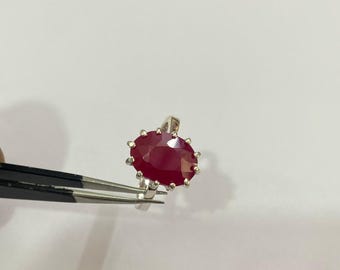 Natural Oval Cut Red Ruby Gemstone Ring 925 Sterling Silver July Birthstone Valentine day gift Ring