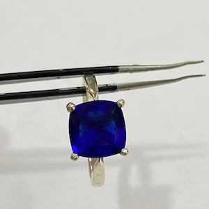 Certified  AAA+Natural 925 Sterling Silver Blue Sapphire/Neelam Gemstone Astrological Purpose Ring Engagement Ring