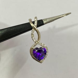 Natural Amethyst Heart Pendant Necklace – 925 Sterling Silver, Handmade Gemstone Jewelry