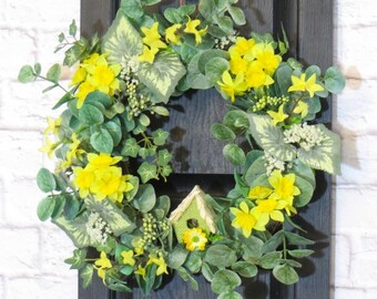 Spring Wreath, Daffodil Wreath, Small Spring Wreath, Yellow Wreath, Spring Decor, Easter Wreath, Easter Gift