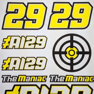 9 Part Andrea Iannone AI29 Sticker Kit for Motorcycle – Large Decal Set in A4 Format