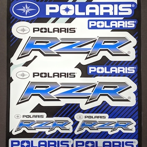 Foglio di adesivi e decalcomanie per grafica fuoristrada laminata Polaris RZR Razor Ink Blue