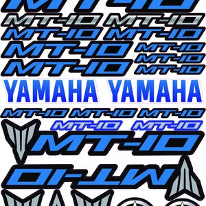 Fairing Helmet Stickers for Yamaha MT-10 MT10 FZ Blue Graphic Laminated Set