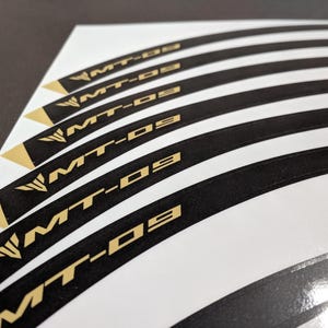 Rim Stripe Sticker Set for Yamaha MT09 Motorcycle Gold Wheel Decals Laminated