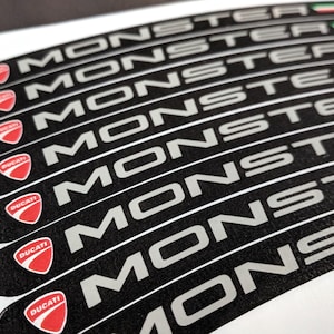 Ducati Monster Motorcycle Wheel Decals Rim Stickers Flag Stripes Set 8 Pieces