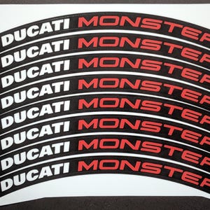 8x Ducati Monster Wheel Decals for Ducati Monster M4S Laminated Stickers Set