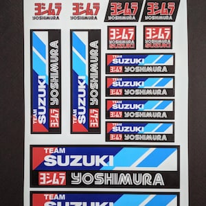 Racing Team Decals Set for Suzuki GSX-R Laminated Yoshimura Motorcycle Stickers