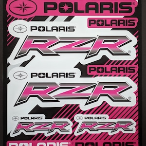 Foglio di adesivi e decalcomanie per grafica fuoristrada laminata Polaris RZR Razor Pink