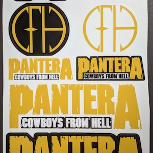 Pantera Sticker Set for Cowboys From Hell Trash Metal Band Laminated Decals