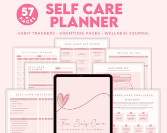 Self Care Planner: Wellness Journal, Habit & Gratitude Tracker (Digital Download)