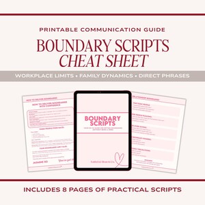 Boundary Scripts PDF: Clear Communication Guide, Work Life Balance, People Pleasing Recovery (Digital Download)