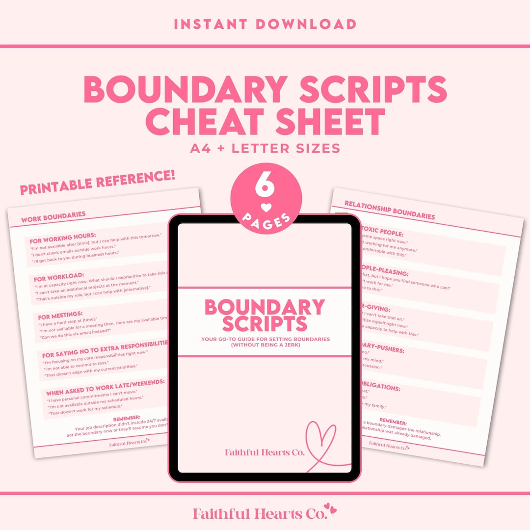 Boundary Setting Scripts PDF: Cheat Sheet for Work, Relationships (A4 ...