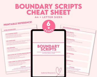 Boundary Setting Scripts PDF: Cheat Sheet for Work, Relationships (A4 + Letter)