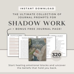 320 Shadow Work Journal Prompts + Bonus Seite | Tiefe Heilung PDF | Inneres Kind, Selbstwertgefühl, Angst & Vergebung | A4 + US Letter