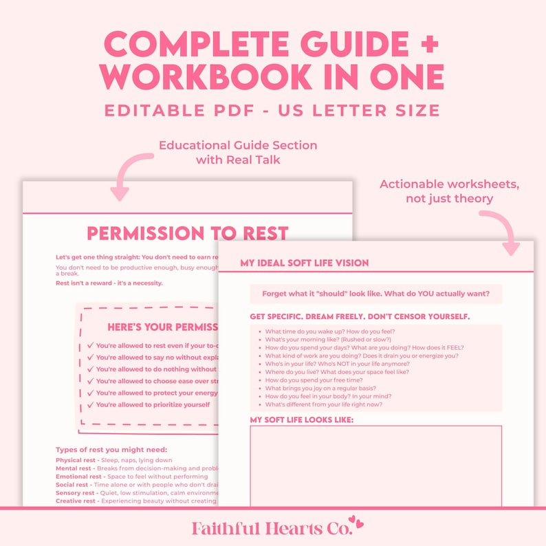 Soft life guide section explaining what soft life means, soft life vs hustle culture, permission to rest, and finding your soft life values