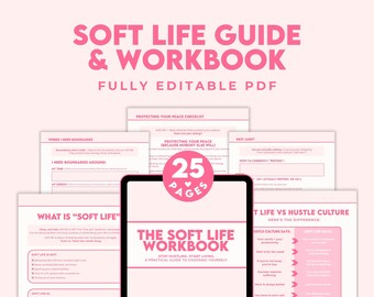 Soft Life Workbook and Guide PDF: Editable Soft Girl Journal (Digital Download)