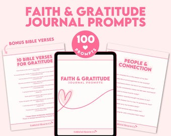 Preguntas para el diario de fe y gratitud (PDF): 100 preguntas cristianas para mujeres, devocional con versículos bíblicos